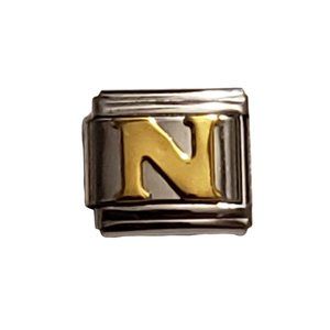Italian Charm Bracelet Alphabet Letter Link - LETTER "N"